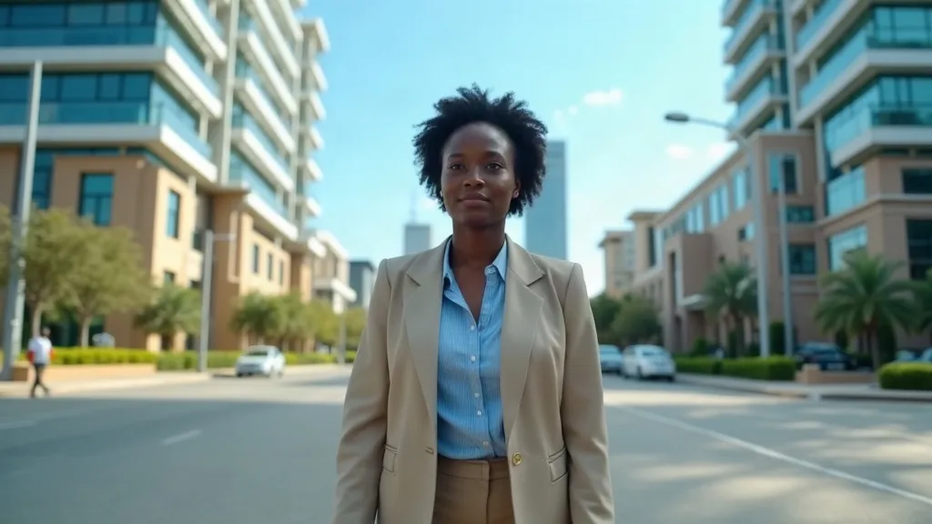 Professional walking in Gaborone CBD