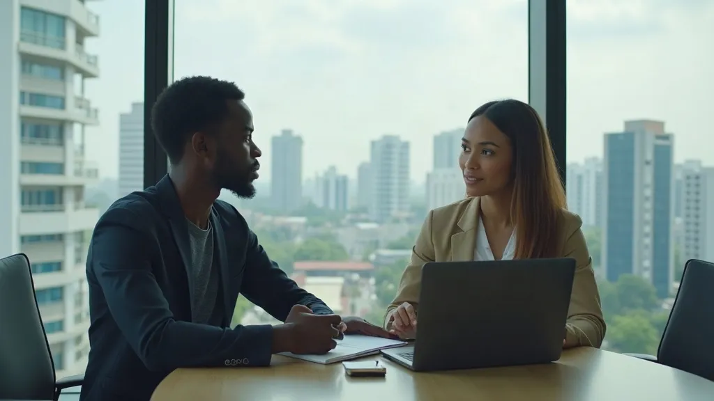 Two professionals in a Lagos office